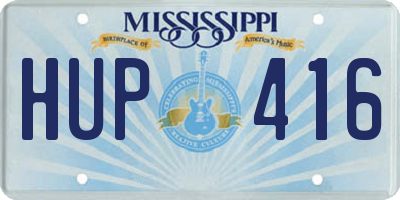 MS license plate HUP416