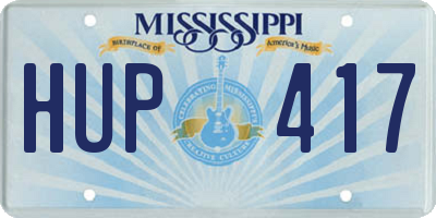 MS license plate HUP417