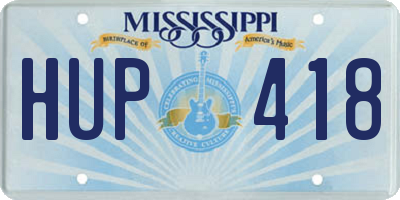 MS license plate HUP418