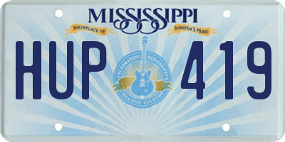 MS license plate HUP419