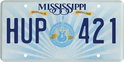 MS license plate HUP421