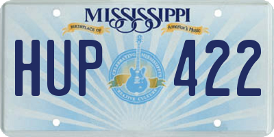 MS license plate HUP422
