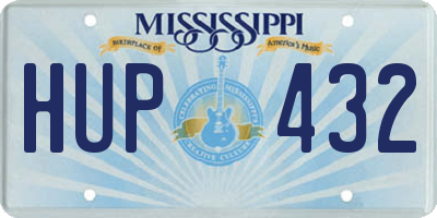MS license plate HUP432