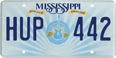 MS license plate HUP442