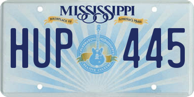 MS license plate HUP445