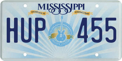 MS license plate HUP455
