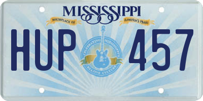 MS license plate HUP457