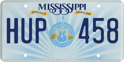 MS license plate HUP458
