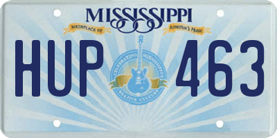 MS license plate HUP463