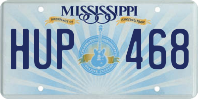 MS license plate HUP468