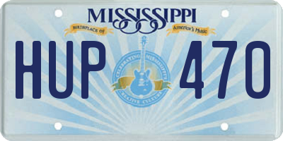 MS license plate HUP470