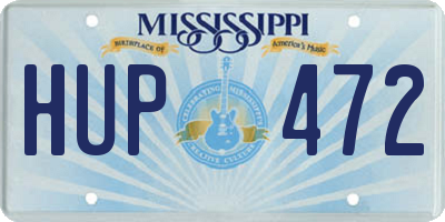 MS license plate HUP472