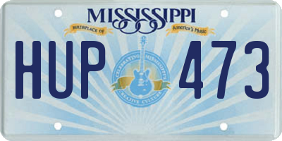 MS license plate HUP473