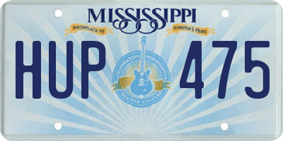 MS license plate HUP475