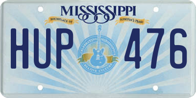 MS license plate HUP476