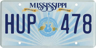 MS license plate HUP478