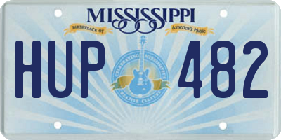 MS license plate HUP482