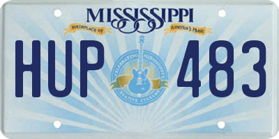 MS license plate HUP483