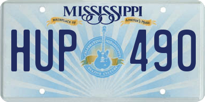 MS license plate HUP490