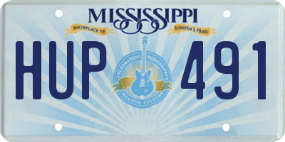 MS license plate HUP491