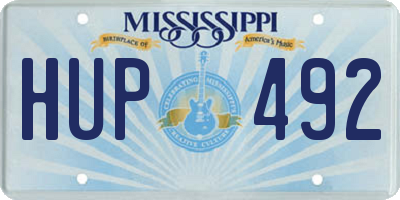 MS license plate HUP492