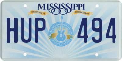MS license plate HUP494