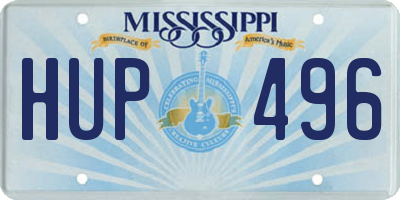 MS license plate HUP496