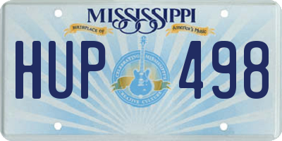 MS license plate HUP498