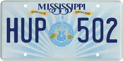 MS license plate HUP502