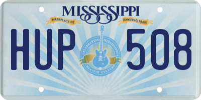 MS license plate HUP508