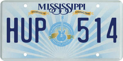MS license plate HUP514