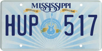 MS license plate HUP517