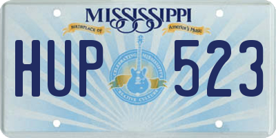 MS license plate HUP523