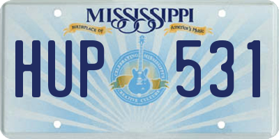 MS license plate HUP531
