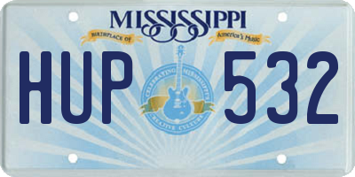 MS license plate HUP532