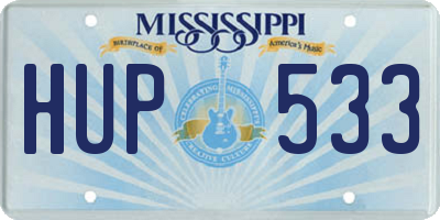 MS license plate HUP533