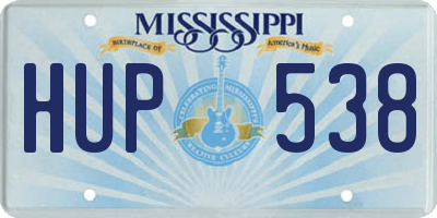 MS license plate HUP538