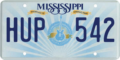 MS license plate HUP542