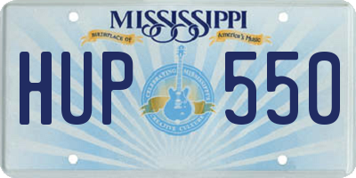 MS license plate HUP550