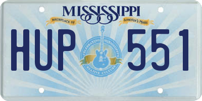 MS license plate HUP551