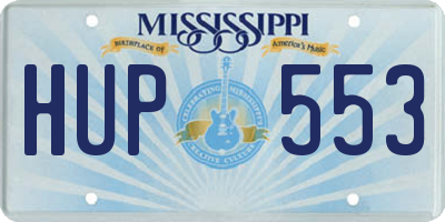 MS license plate HUP553