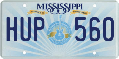 MS license plate HUP560