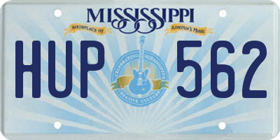 MS license plate HUP562