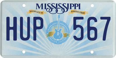 MS license plate HUP567