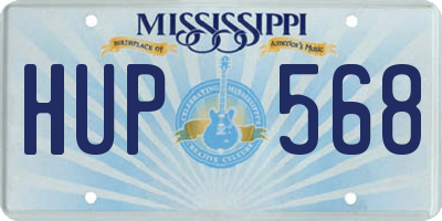 MS license plate HUP568
