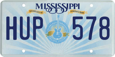 MS license plate HUP578