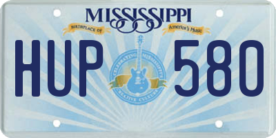 MS license plate HUP580