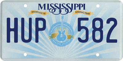 MS license plate HUP582