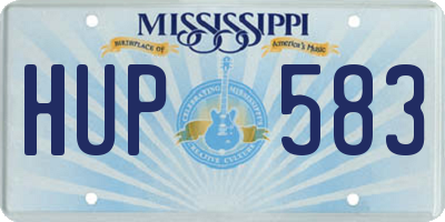 MS license plate HUP583