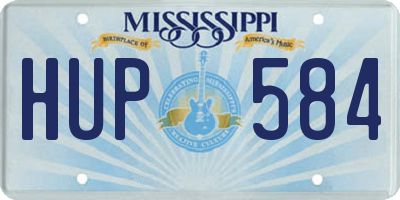 MS license plate HUP584